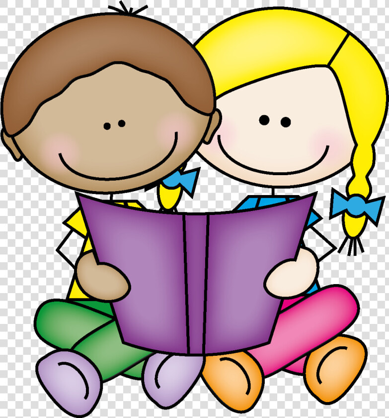 Picture Of Little Kids Reading Book Clipart Cliparts   Kids Sharing Clipart  HD Png DownloadTransparent PNG