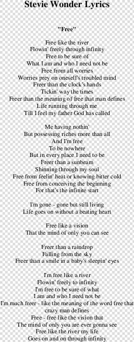 Free Stevie Wonder Lyrics  HD Png DownloadTransparent PNG