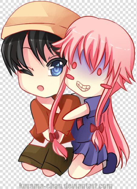 Askkury   Chibi Yuno Gasai And Yukiteru Amano  HD Png DownloadTransparent PNG