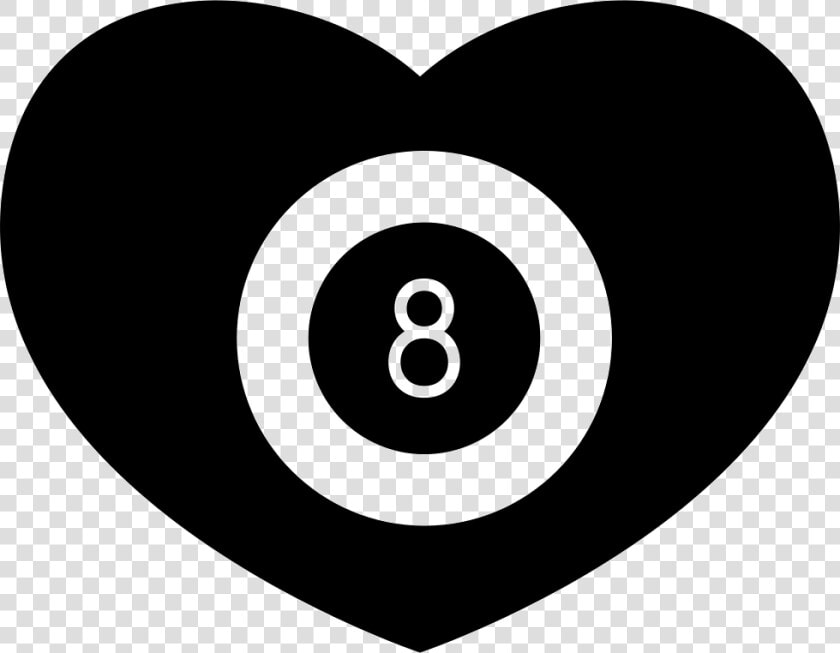 Billiards Heart With Eight Ball Inside   Circle  HD Png DownloadTransparent PNG