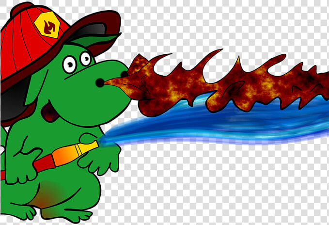 Blue Dragon Clipart Fierce Dragon   Cartoon Fire Fighting Dragon  HD Png DownloadTransparent PNG