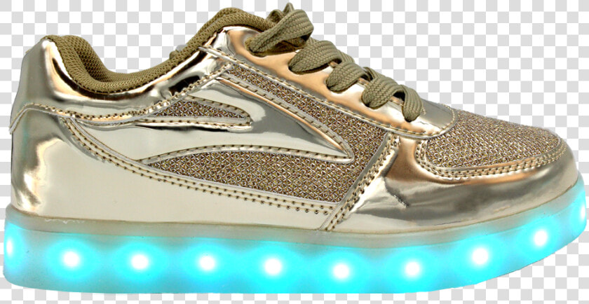 Kids Gold Ledshoes Lowtop   Gold Lighted Mens Shoes  HD Png DownloadTransparent PNG