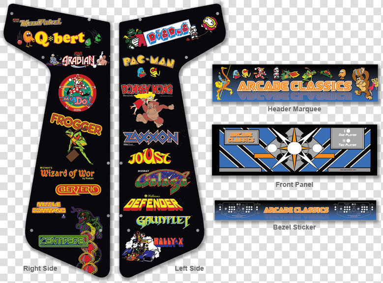 Arcade Classics 2 Graphics For Xtension Arcade   Arcade Cabinet Side Graphics  HD Png DownloadTransparent PNG