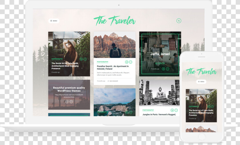 Blog Theme Wordpress Free Travellers  HD Png DownloadTransparent PNG