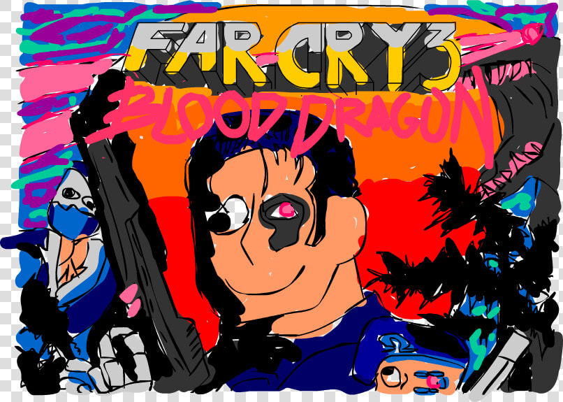 Transparent Cartoon Blood Png   Far Cry 3 Blood Dragon Posters  Png DownloadTransparent PNG