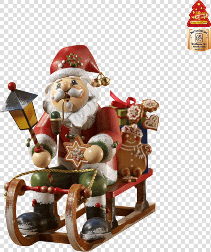 Holzknoddl Santa On Sleigh   Incense Smoker   Käthe Wohlfahrt Räuchermännchen  HD Png DownloadTransparent PNG