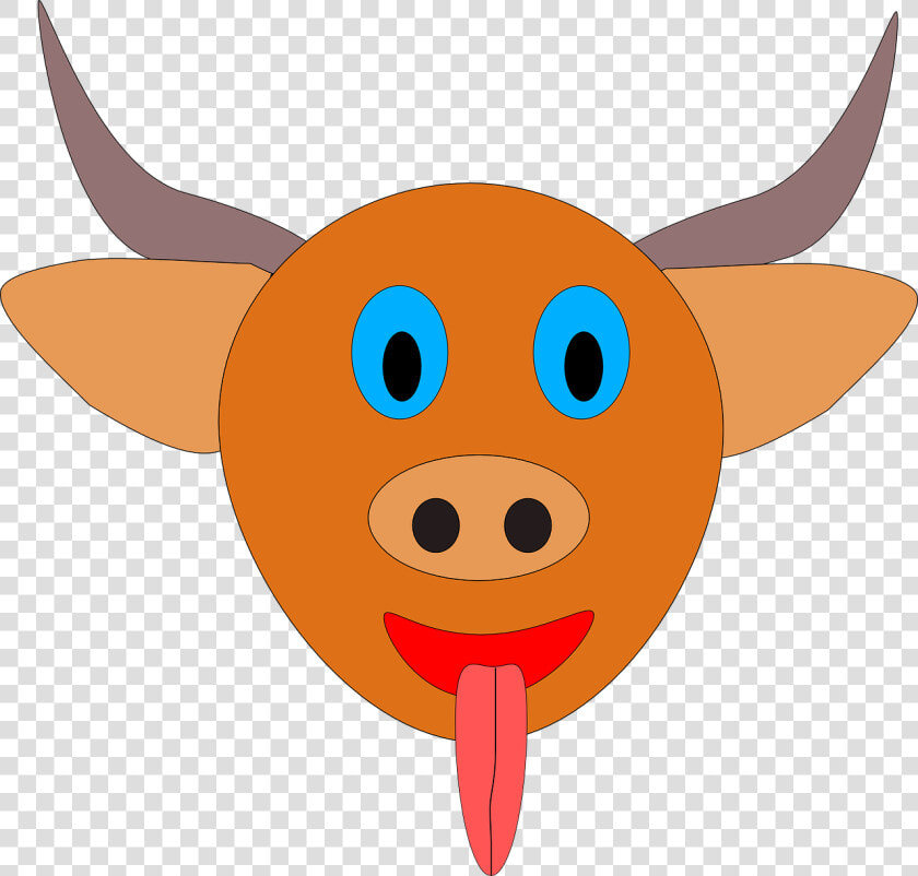 Bull  Horns  Orange  Head  Animal  Mammal  Farm  Male   Buffalo Face Clip Art  HD Png DownloadTransparent PNG