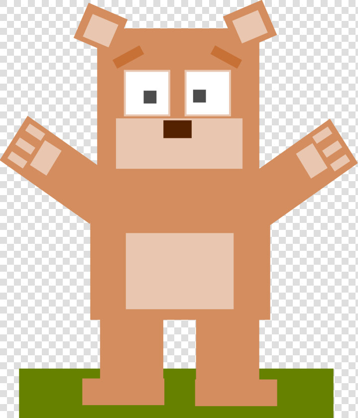 Square Animal Cartoon Bear Clip Arts   Animals Made Of Square  HD Png DownloadTransparent PNG