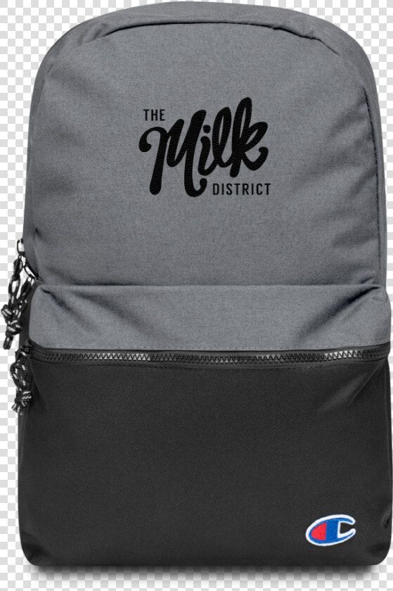 Milkdistrict Logo Blk 1up Mockup Front Flat Heather   Backpack  HD Png DownloadTransparent PNG