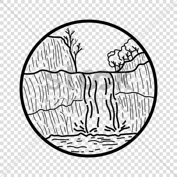 Drawing Detail Waterfall   Waterfall Clear Vector  HD Png DownloadTransparent PNG