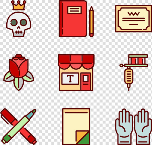 Linear Color Tattoo Studio Elements   Tattoo Icon Color  HD Png DownloadTransparent PNG