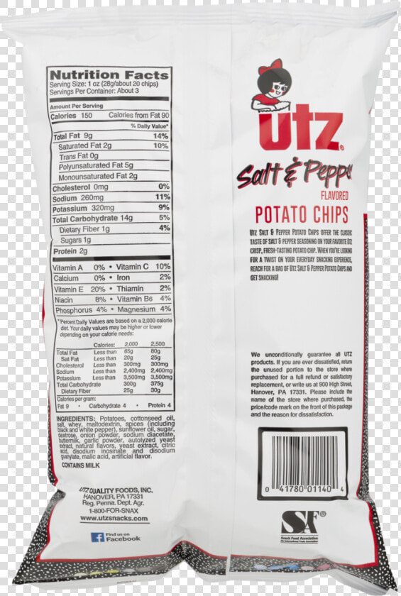 Utz Potato Chips  Salt  amp  Pepper   Bratwurst  HD Png DownloadTransparent PNG