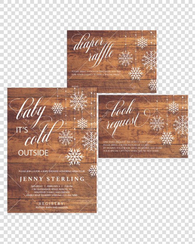 Winter Wonderland Baby Shower Invitations Template   Plywood  HD Png DownloadTransparent PNG