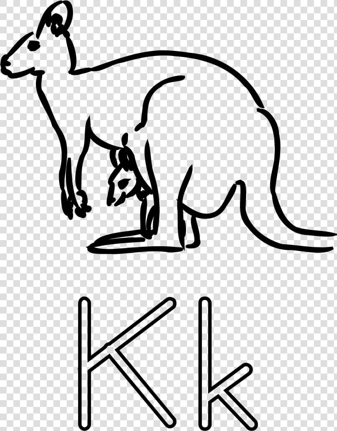 K Is For Kangaroo Clip Arts   Kangaroo Coloring  HD Png DownloadTransparent PNG