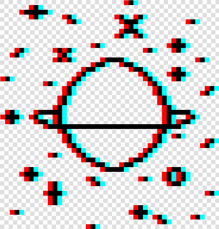  glitch  galaxy  red  blue  cyan  black  pixel  doodle   Circle  HD Png DownloadTransparent PNG