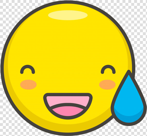 Grinning Face With Sweat Emoji   Png Cartoon Relieved  Transparent PngTransparent PNG