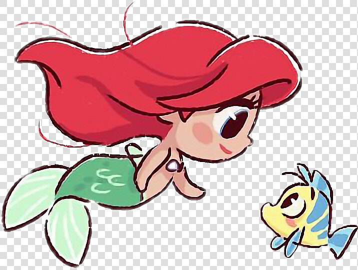 Collection Of Free Ariel Drawing Cute Download On Ui   Cute Ariel And Flounder  HD Png DownloadTransparent PNG