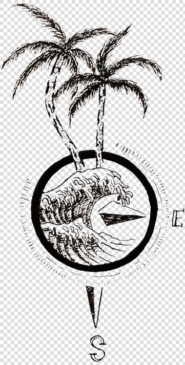 Wave Tattoo Png   Palm Tree And Wave Tattoo  Transparent PngTransparent PNG