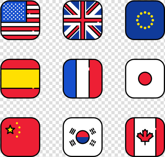 Essential Set   Square Flags With Rounded Corners  HD Png DownloadTransparent PNG