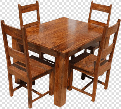 4 Seater Wooden Dining Room Set  HD Png DownloadTransparent PNG