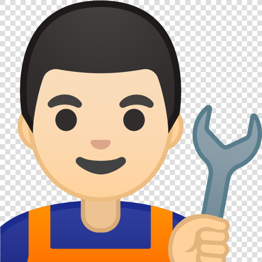 Man Mechanic Light Skin Tone Icon   Emoji Man  HD Png DownloadTransparent PNG