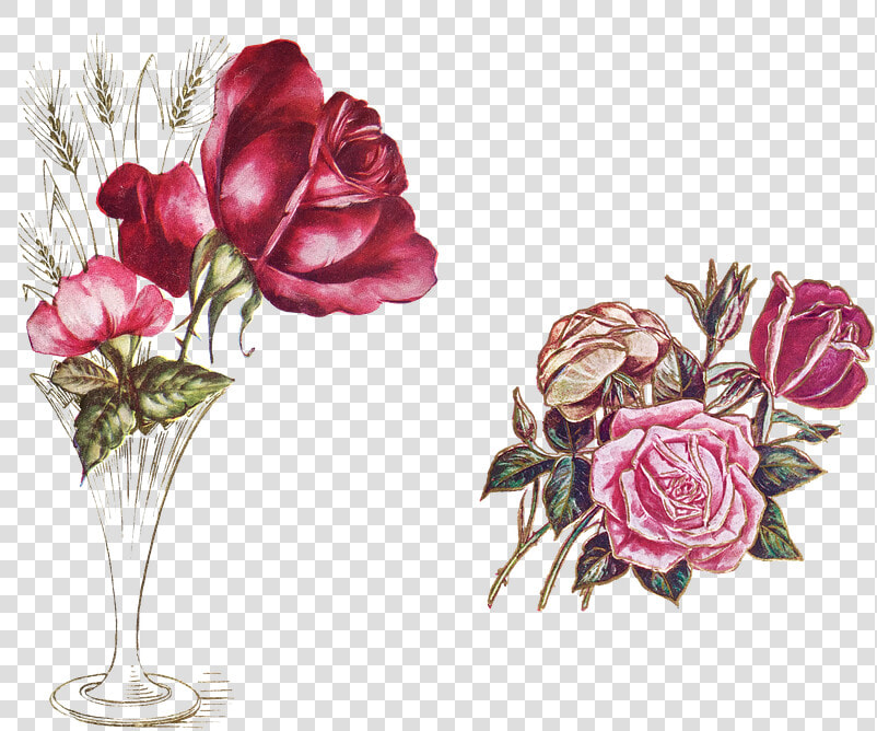 Vintage  Roses  Rose Flower  Vase  Flower Vase  Grasses   Vase  HD Png DownloadTransparent PNG