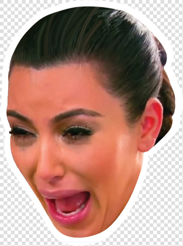 Crying Kim Celebrity Head Sticker   Kim Kardashian Crying Sticker  HD Png DownloadTransparent PNG