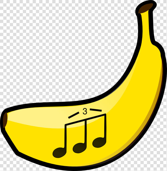 Banana Triplet Notes Svg Clip Arts   Cartoon Banana  HD Png DownloadTransparent PNG