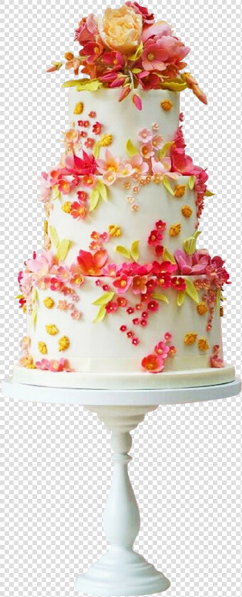 Wedding Cake Png   Floral 3 Tier Cake  Transparent PngTransparent PNG