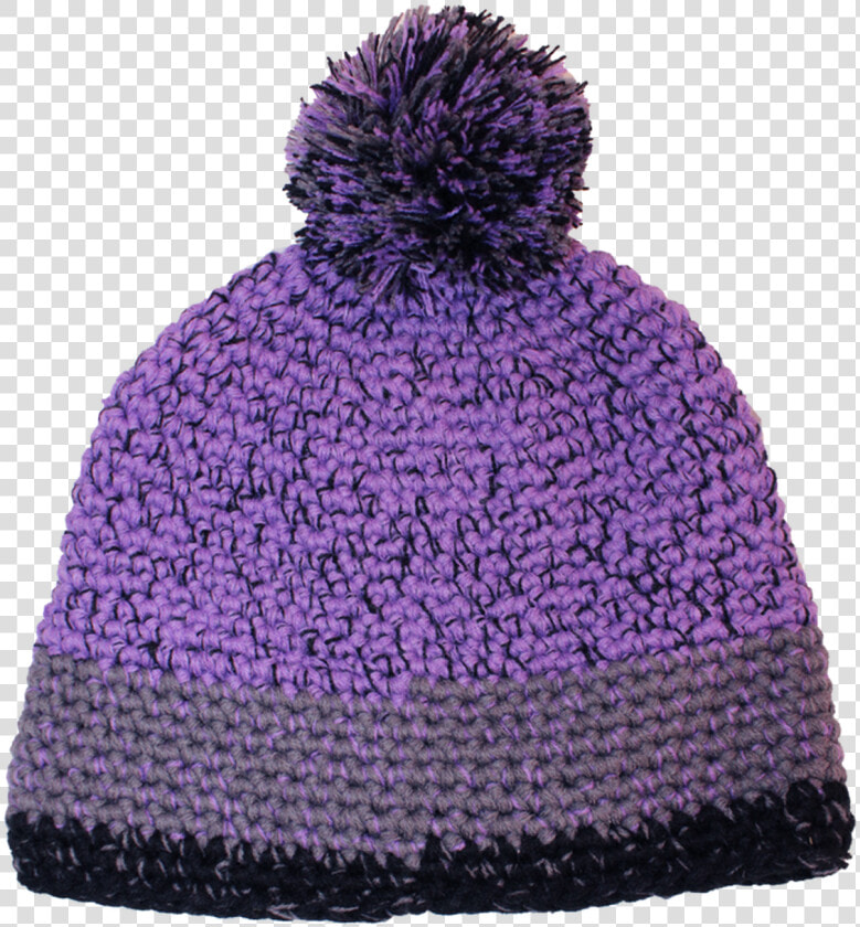 Pom Pom Knit Hat In Purple   Knit Cap  HD Png DownloadTransparent PNG