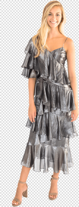 Bowie Gunmetal Ruffle Dress   Day Dress  HD Png DownloadTransparent PNG