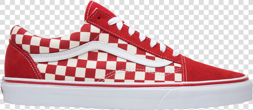 Old Skool Red Checkerboard   Checkered Low Top Vans  HD Png DownloadTransparent PNG