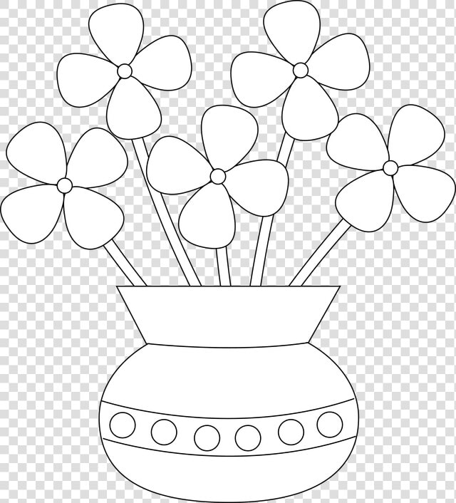 Vase With Flowers At   Easy Flower Vase Drawing  HD Png DownloadTransparent PNG