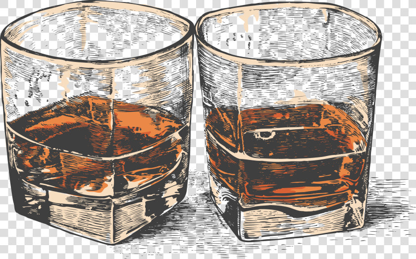 Vector Old Moonshine Whiskey Beverage Fashioned Distilled   Whiskey Glass Drawing  HD Png DownloadTransparent PNG