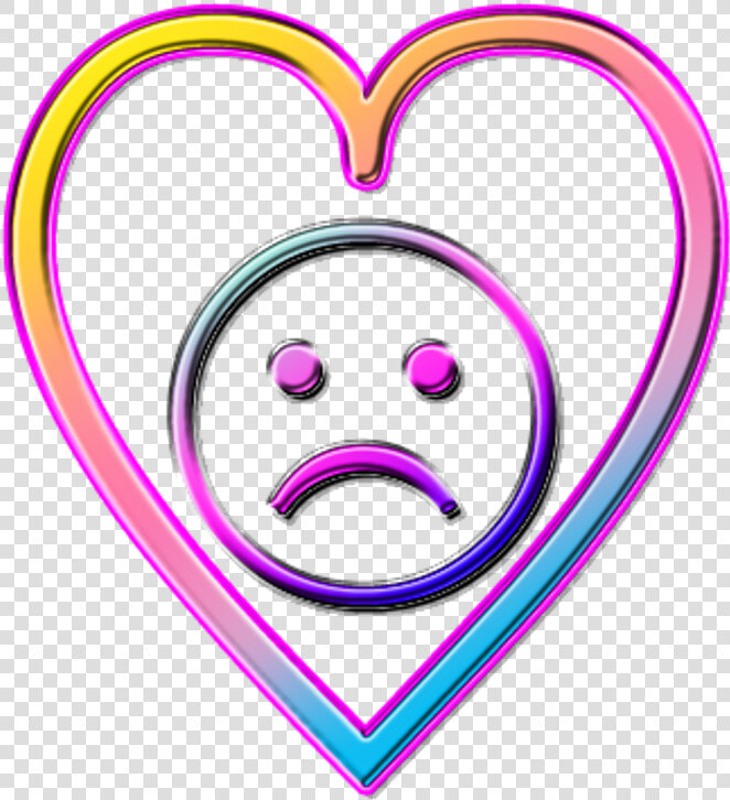 Love Heart Aşk Kalp Sad Neon Üzgün Smile Ftestickers   Sad Face Vaporwave Png  Transparent PngTransparent PNG