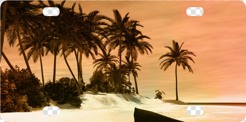 Wonderful Seascape With Tropical Island Classic License   Attalea Speciosa  HD Png DownloadTransparent PNG