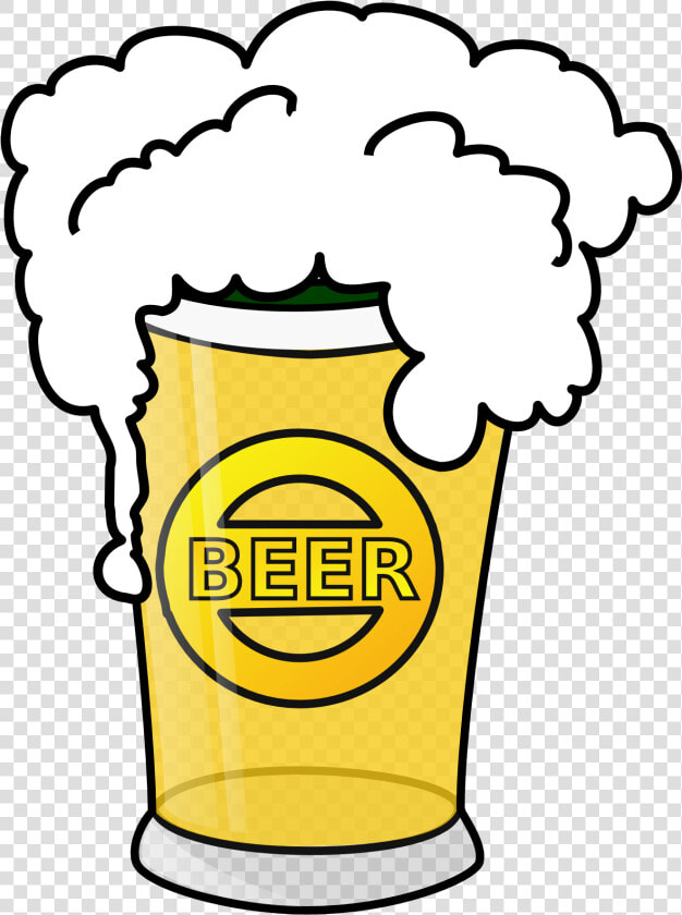 Cartoon yellow clip Art line Glass   Beer Clip Art  HD Png DownloadTransparent PNG