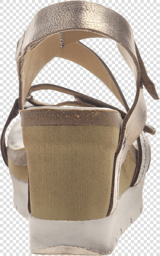 Womens Wedge Sandals Wavey In Gold Back View Class   Sandal  HD Png DownloadTransparent PNG