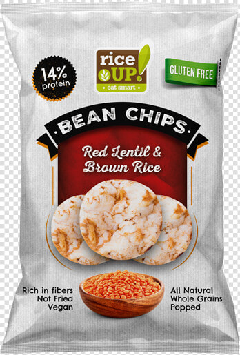 Rice Up Bean Chips Red Lentil  amp  Brown Rice 60g   Brown Rice Protein Chips  HD Png DownloadTransparent PNG