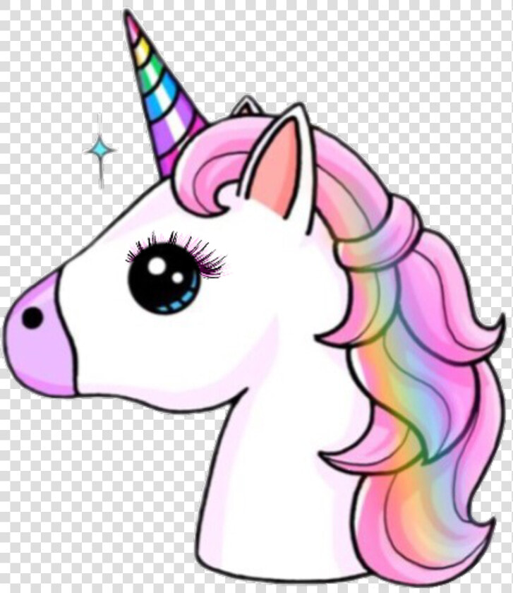  unicorn  rainbow  girl  multicoloured  eyelashes  pretty   Easy Unicorn Drawing  HD Png DownloadTransparent PNG