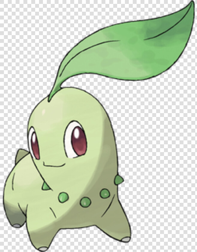 Pokémon Chikorita Art   Pokémon Heartgold And Soulsilver  HD Png DownloadTransparent PNG