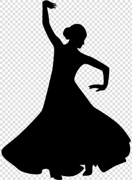 Flamenco Female Dancer Silhouette With Raised Right   Danseuse Flamenco Silhouette  HD Png DownloadTransparent PNG