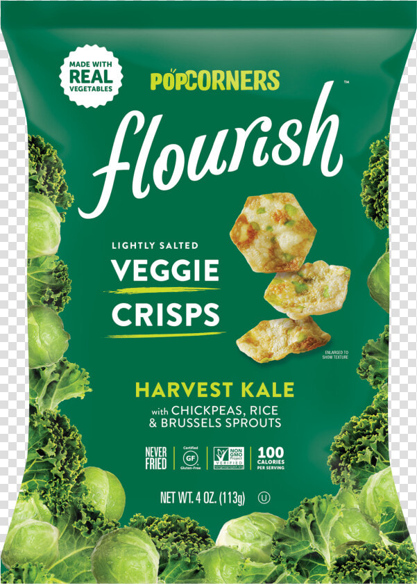 Lightly Salted Harvest Kale With Chickpeas  Rice  amp    Popcorners Flourish Veggie Crisps  HD Png DownloadTransparent PNG