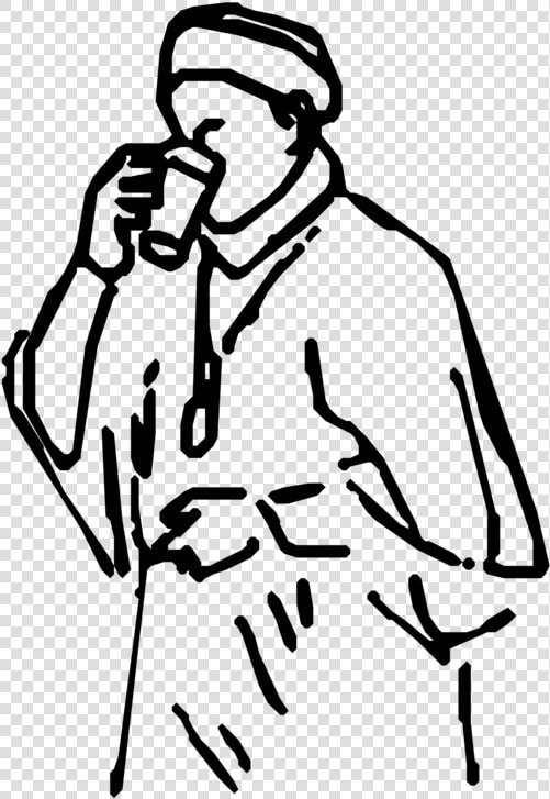 Drawn Shirt Silhouette Png   Sketsa Orang Minum Kopi  Transparent PngTransparent PNG