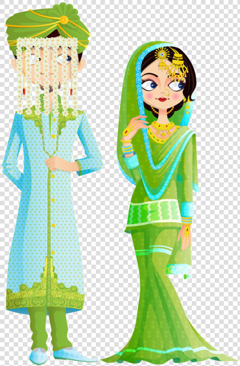 India Transparent Cartoon   Wedding Muslim Couple Images Cartoon  HD Png DownloadTransparent PNG