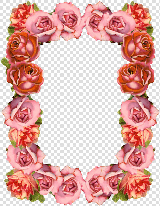 Free Digital Sugary Vintage Rose Frame And Border Png   Free Roses Border Transparent Background  Png DownloadTransparent PNG