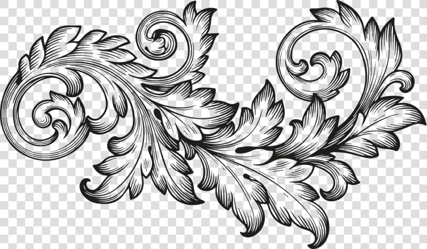 Hd Vector Stock Scroll Engraving Acanthus Transprent  HD Png DownloadTransparent PNG