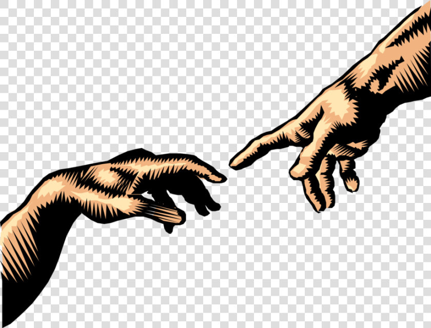 Vector Illustration Of Hand Of God  Michelangelo S   Creation Of Adam Vector  HD Png DownloadTransparent PNG