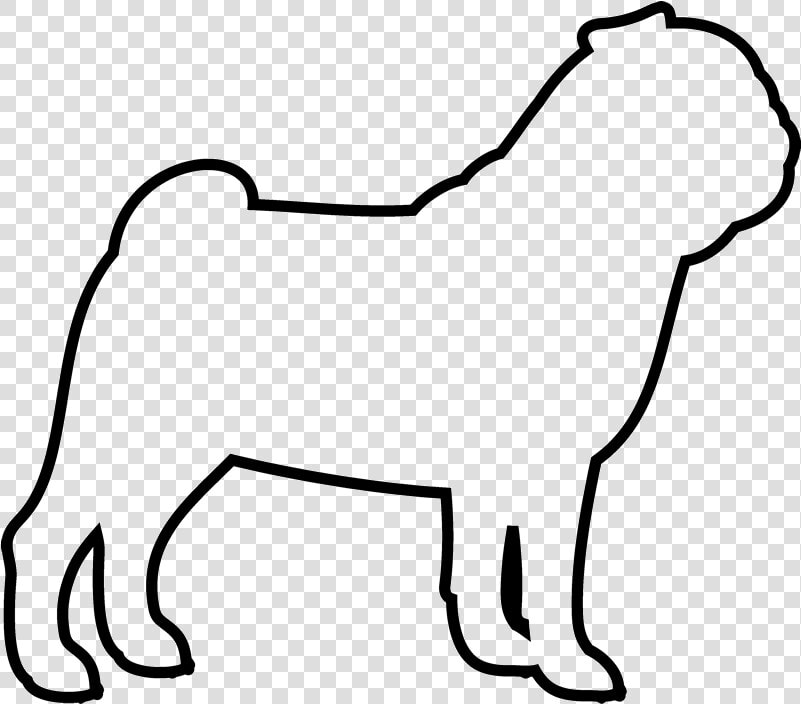 Transparent Dog Outline Png   Outline Of A Pug  Png DownloadTransparent PNG