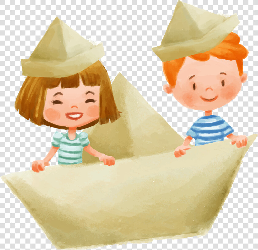 Hand Drawn Cartoon Watercolor Children Playing Decoratives   Children Watercolor Clipart  HD Png DownloadTransparent PNG